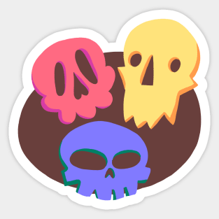 Three Little Skulls Sticker